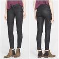 Free People Jeans | Free People Jillian Coated Moto Seamed Waxed Denim Skinny Ankle Jeans Sz 29 Us 8 | Color: Black | Size: 8