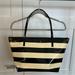 Kate Spade Bags | Kate Spade Black And Ivory Striped Patent Tote | Color: Black/Cream | Size: Os