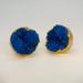 Anthropologie Jewelry | Anthropology Dark Blue Druzy Quartz Stud Earrings | Color: Blue/Gold | Size: Os