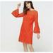 J. Crew Dresses | J Crew Women's Orange Bell-Sleeve Mini Dress Embroidered Eyelet | Color: Orange | Size: 4