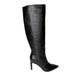 Nine West Shoes | Final Sale - Nine West Maxim Black Croc Embossed Leather Boots Size 7.5m | Color: Black | Size: 7.5