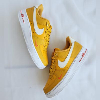 Nike Shoes | 6 Women's Nike Air Force One 1 07 Yellow White Sneakers Dq7582-700. | Color: White/Yellow | Size: 6