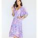 Anthropologie Dresses | Anthropologie / Plenty By Tracy Reese Puff-Sleeve Midi Dress, M | Color: Blue/Pink | Size: M