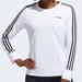 Adidas Tops | Adidas 3 Stripe Crew Sweatshirt Womens S Small White Black Climalite Long Sleeve | Color: Black/White | Size: S