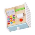 VICASKY 1 Set Cash Register Toy Play Money Machine Kids Playing House Prop Toys for Girls Supermarket Cash Register Pretend Play Money Brain Toy Game Currency Child Wooden Mini