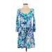 Lilly Pulitzer Casual Dress: Blue Dresses - Women's Size 2X-Small