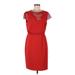 Antonio Melani Casual Dress - Sheath Crew Neck Short sleeves: Red Print Dresses - Women's Size 8