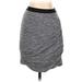 American Eagle Outfitters Casual Bodycon Skirt Knee Length: Gray Marled Bottoms - Women's Size Small