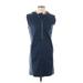 MM6 Maison Martin Margiela Casual Dress - Sheath High Neck Sleeveless: Blue Print Dresses - Women's Size X-Small