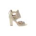 Klub Nico Heels: Ivory Print Shoes - Women's Size 9 - Open Toe