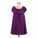 Rebecca Minkoff Casual Dress - Mini Scoop Neck Short sleeves: Purple Solid Dresses - Women's Size Large