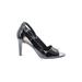 Franco Sarto Heels: Black Print Shoes - Women's Size 37 - Open Toe