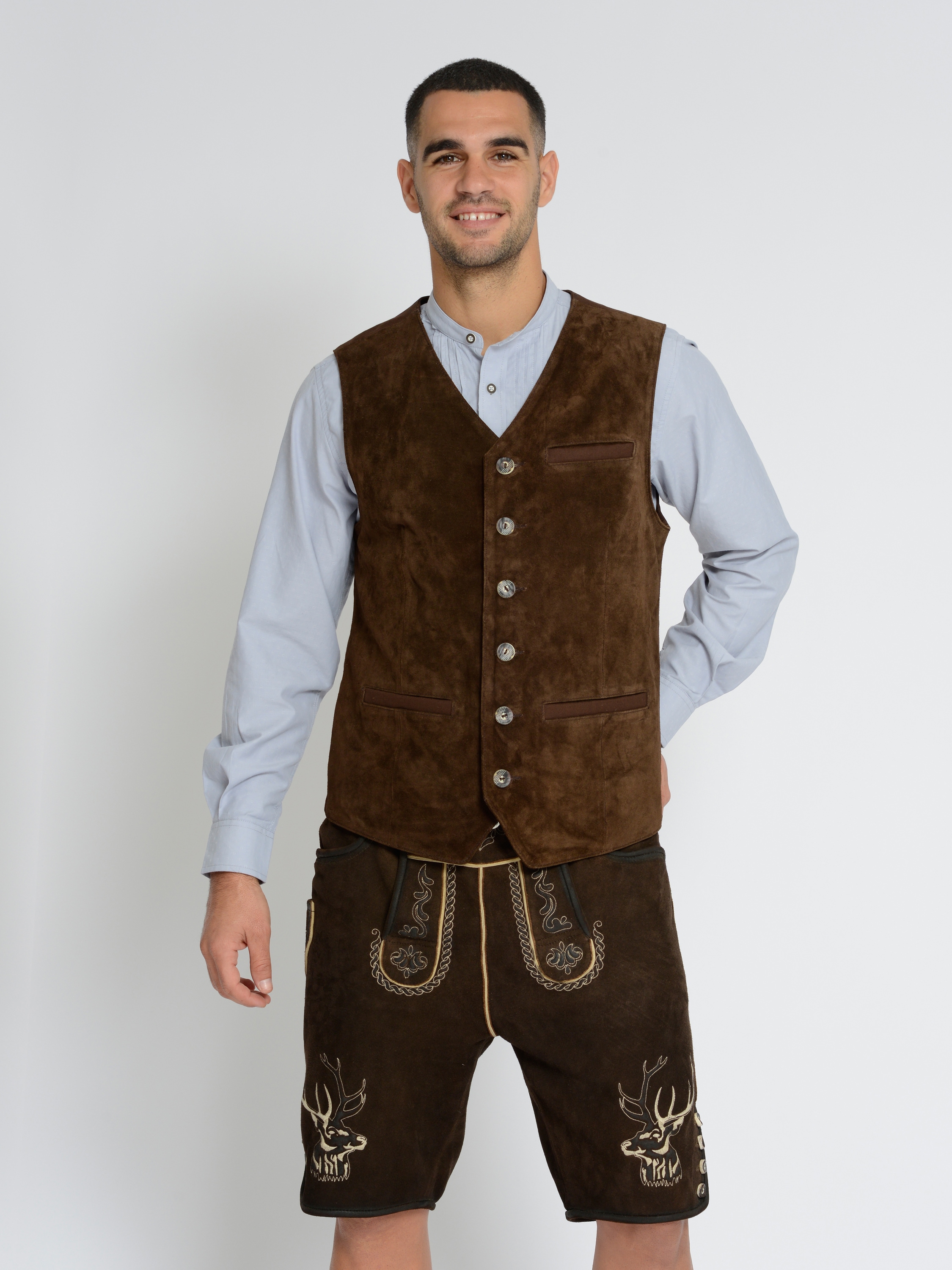 Lederweste JCC "31023011", Herren, Gr. 50, braun, Obermaterial: 100% Rindsleder; Futter: 100% Polyester, Westen