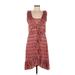 Tory Burch Casual Dress - A-Line Square Sleeveless: Burgundy Dresses - Women's Size 8