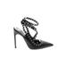 Brian Atwood Heels: Pumps Stiletto Edgy Black Print Shoes - Women's Size 40 - Pointed Toe