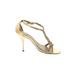 Linea Paolo Heels: Gold Shoes - Women's Size 5 - Open Toe