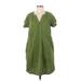 Universal Thread Casual Dress - Shift V Neck Short sleeves: Green Print Dresses - Women's Size Small