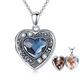 Flower Locket Necklace that Hold Pictures 925 Sterling Silver Heart Crystal Photo Locket Necklace for Women