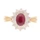 Jollys Jewellers Women's 18Carat Yellow Gold 0.75ct Ruby & 0.55ct Diamond Cluster Ring (Size L) 11x13mm | Luxury Ladies Ring