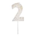 Meri Meri White Number 2 Candle (Pack of 1)