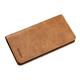 AZUMIO Men's Wallet Retro Oil Wax Leather Long Phone Case Multi-Card Slots Slim Card Case Male (Color : Brown)