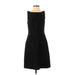 Theory Casual Dress - A-Line Boatneck Sleeveless: Black Print Dresses - Women's Size 2