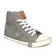 Sneaker MUSTANG SHOES "High-Top-Sneaker, Freizeitschuh" Gr. 39, grün (hellkhaki) Damen Schuhe Skaterschuh Schnürboots Canvassneaker Reißverschlussstiefeletten