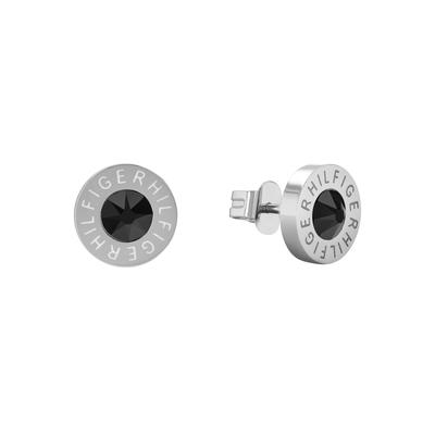 Paar Ohrstecker TOMMY HILFIGER "Schmuck Edelstahl Ohrschmuck Ohrringe MENS EARRINGS", schwarz (edelstahlfarben, schwarz,