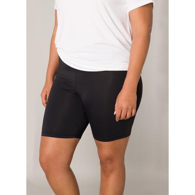 Shorts BASE LEVEL CURVY, Damen, Gr. 52, N-Gr, schwarz, Stoff, Obermaterial: 87% Polyamid, 13% Elasthan, unifarben, casual, slim fit kniefrei, Hosen, mit Elasthan Image