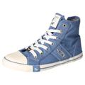 Sneaker MUSTANG SHOES "High-Top-Sneaker, Freizeitschuh" Gr. 44, blau (hellblau) Damen Schuhe Skaterschuh Schnürboots Canvassneaker Reißverschlussstiefeletten