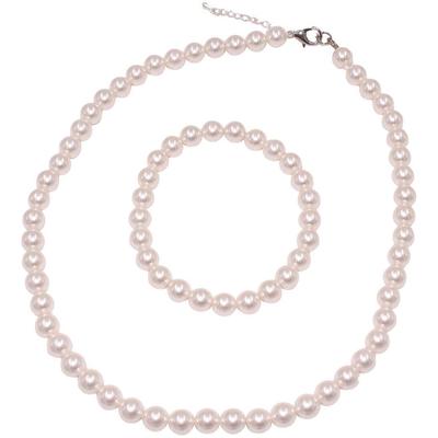 Ketten und Armband Set FIRETTI "Multipack Schmuck Geschenk Schmuckset", bunt (silberfarben, weiß), Schmuck-Sets, Damen, Messing, Perlen, Made in Germany - mit Muschelkernperle Image