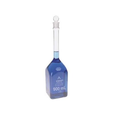 Kimble/Kontes KIMAX Volumetric Flask with ST Glass Stopper Square Class A Kimble Chase 28046 900