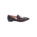 J.Crew Flats: Smoking Flat Chunky Heel Casual Black Plaid Shoes - Women's Size 9 - Almond Toe