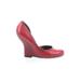BCBG Paris Heels: Red Print Shoes - Women's Size 7 1/2 - Round Toe