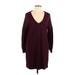 Express Casual Dress - Sweater Dress: Burgundy Dresses - Women's Size Medium