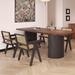Hokku Designs Quanshae 78.74" L x 35.43" W Dining Set Wood in Black/Brown/Green | 29.52 H x 35.43 W x 78.74 D in | Wayfair