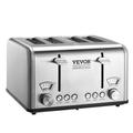 VEVOR Retro Stainless Steel Toaster, 4 Slice, 1625W 1.5" Extra Wide Slots Toaster Stainless Steel in Gray | 7.1 H x 11.5 W x 10.4 D in | Wayfair