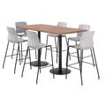 KFI Studios 6 - Person Bar Height Dining Set Wood/Metal in Black/Brown | 41 H x 36 W x 72 D in | Wayfair TFL3672RA-B1922-BK-41-7937-BR2700-BK-P13