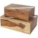 Millwood Pines Josia 2 Piece Wooden Decorative Box Set Wood in Brown | 4.05 H x 11 W x 6.95 D in | Wayfair 66EBAF8C5EFE4E5383D8056401650ADA