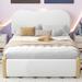 Latitude Run® Full Size Platform Bed w/ Wood Supporting Feet Upholstered/Polyester in White | 44.1 H x 55.9 W x 79.9 D in | Wayfair