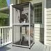 Tucker Murphy Pet™ Desimirka Outdoor Cat Cage w/ 3 Platforms & Fir Wood Solid Wood in Gray | 73.74 H x 31.4 W in | Wayfair