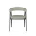 Orren Ellis Evelio Polyester Metal Arm Chair Dining Chair Boucle/Upholstered/Metal in Gray/Brown | 27.375 H x 21.5 W x 22.625 D in | Wayfair