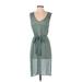 Ella Moss Casual Dress V Neck Sleeveless: Teal Dresses - Women's Size Small