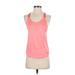 Nike Active Tank Top: Pink Color Block Activewear - Women's Size X-Small