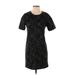 Banana Republic Factory Store Casual Dress - Mini: Black Marled Dresses - Women's Size 4