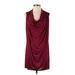 H&M Casual Dress - Shift Cowl Neck Sleeveless: Burgundy Print Dresses - Women's Size Small