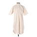 Casual Dress - Shirtdress: Ivory Dresses - Women's Size P