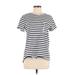 Zara Basic Short Sleeve T-Shirt: White Print Tops - Women's Size Medium