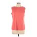 Croft & Barrow Sleeveless T-Shirt: Orange Polka Dots Tops - Women's Size Large