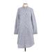 Lands' End Cocktail Dress - Shirtdress: Blue Dresses - Women's Size 8